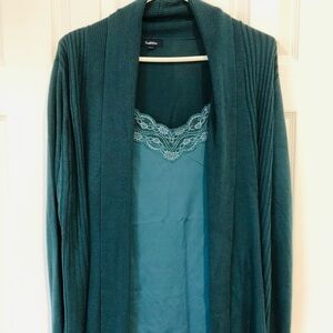 Reitmans Teal Open-Front Cardigan